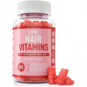 Biotina Cabelo Vitaminas Gummies Bears Candy OEM forma cor