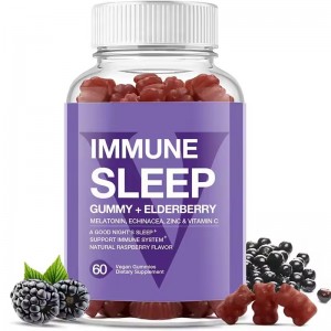 ready stock private label 60 vegan gummies immune sleep gummy with elderberry and melatoni elderberry and melatonin vitamin supplemen vitamin supplement