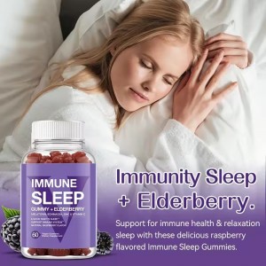 ready stock private label 60 vegan gummies immune sleep gummy with elderberry and melatoni elderberry and melatonin vitamin supplemen vitamin supplement