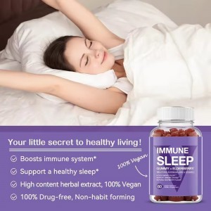 ready stock private label 60 vegan gummies immune sleep gummy with elderberry and melatoni elderberry and melatonin vitamin supplemen vitamin supplement