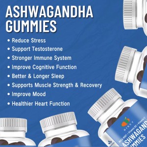 Free Samples Vegan Gluten Free Ashwagandha Gummy Immune Support Better Sleep Health Supplement