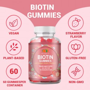 private label Vitamin B7 men and women skin hair Dietary supplement Biotin Gummies