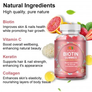 private label Vitamin B7 men and women skin hair Dietary supplement Biotin Gummies