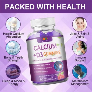 free sample private label immune supplement CALCIUM+D3&K2 gummy for men and women vitamin