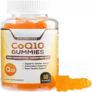 CoQ10 Gummies ฉลากส่วนตัวสนับสนุนพลังงานเซลลูล่าร์ คุณสมบัติต้านอนุมูลอิสระ ผลิตภัณฑ์เสริมอาหารสนับสนุนสุขภาพหัวใจ
