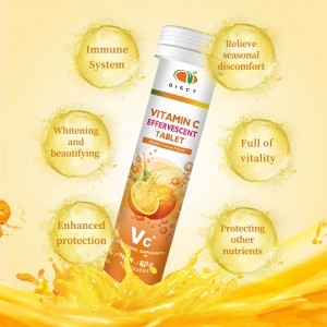 customized 1000mg Sugar-Free Vitamin C  Effervescent Tablets for Immune Support with Zinc Supplement