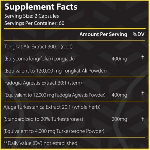 amazon hot Naturally Extracted Men’s Supplement for Performance Muscle Energy TONGKAT ALI FADOGIA AGRESTIS TURKESTERONE capsules