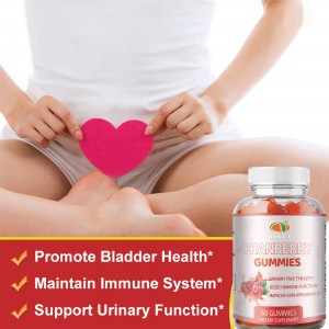 Private label Urinary Tract Health Cranberry Gummies for men and women’s immune booster and skin whitening supplement