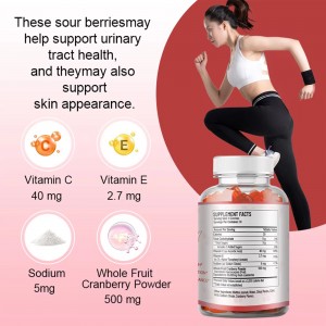 Private label Urinary Tract Health Cranberry Gummies for men and women’s immune booster and skin whitening supplement