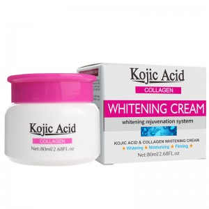 Creme de clareamento facial de colágeno de ácido kójico