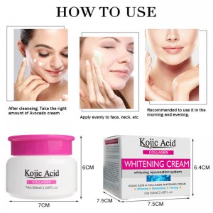 Crème éclaircissante pour le visage au collagène à l'acide kojique