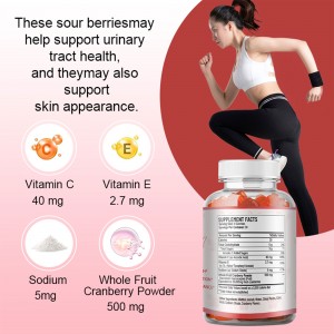 overall Urinary Tract Health Cranberry Gummies for men and women’s horomone immune booster and skin whitening supplement