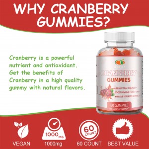 overall Urinary Tract Health Cranberry Gummies for men and women’s horomone immune booster and skin whitening supplement