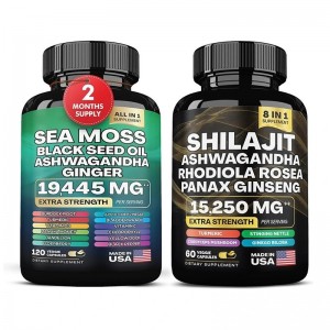 Private Label Health Supplement sea mosss, Black Seed Oil, Ashwagandha Blended Capsules